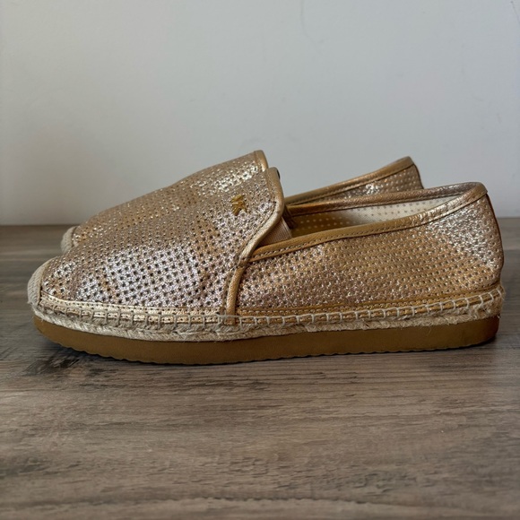 Michael Kors Gold Glitter Espadrilles Flats Size 8.5 - Picture 5 of 14